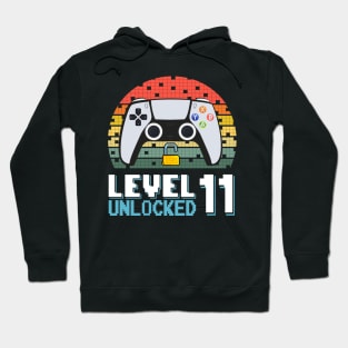 Level 11 Unlocked Vintage Retro Gaming Hoodie